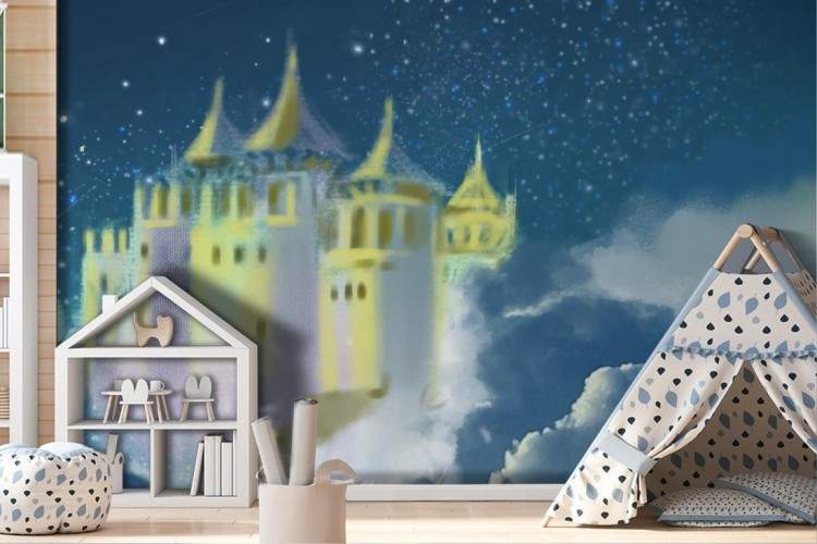 Fantasy Castle Wallpaper for kids room-0186