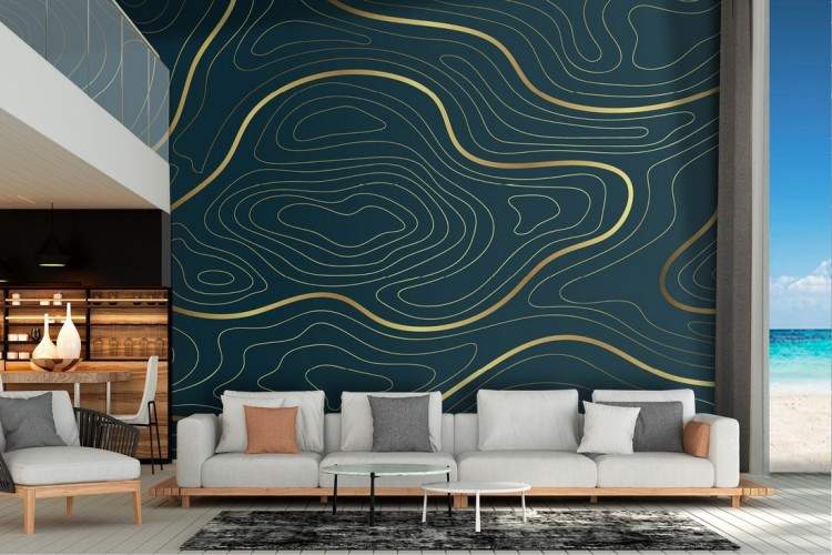 Concentric stripes wallpaper modern luxury design