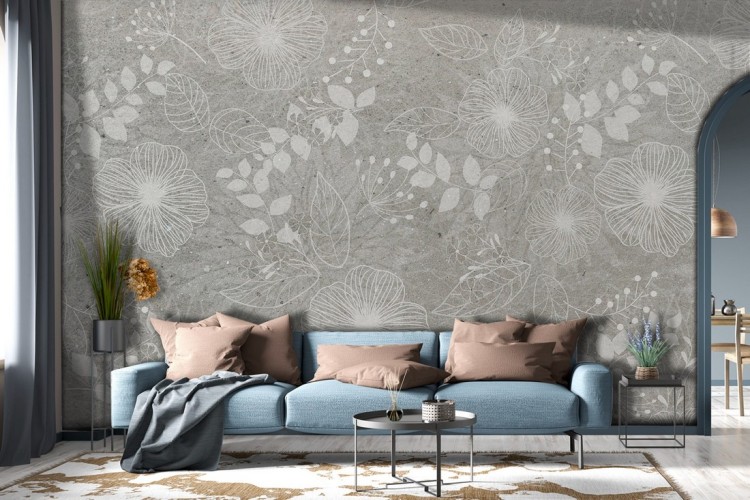 Refined vintage nature stylized flowers wallpaper-0347