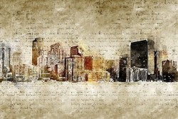 Carta da Parati Design e Stili Mappe Città Trasporti Dipinti e Acquerelli Città Vintage