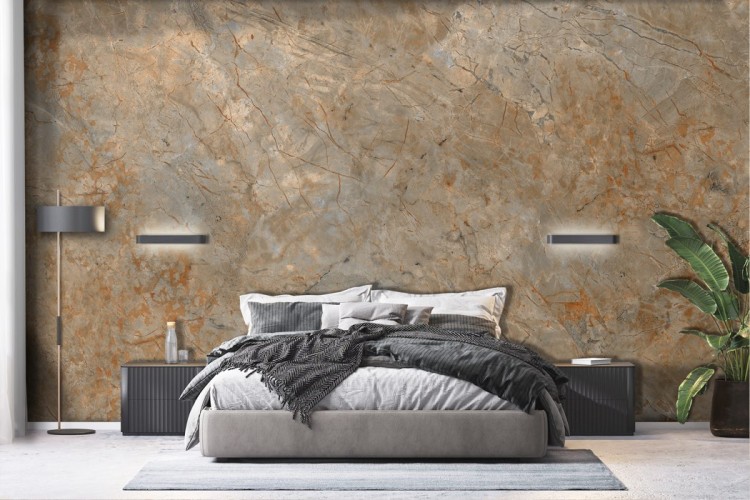 Anthracite gold marble concrete wallpaper