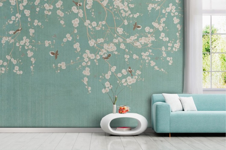 Vintage Japanese peach wallpaper