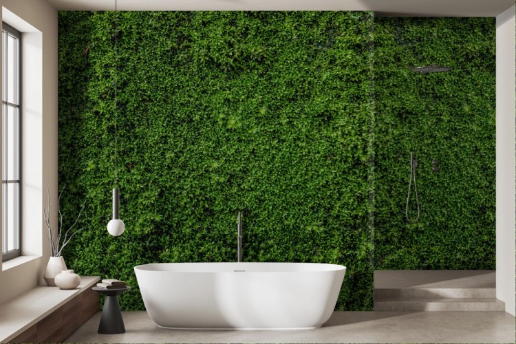 Moss Green Wall Wallpaper