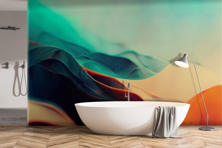 Abstract Wallpaper Colorful Wave Shades