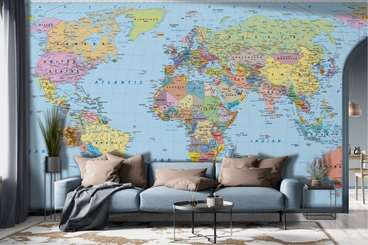 World Map Political Map Wallpaper