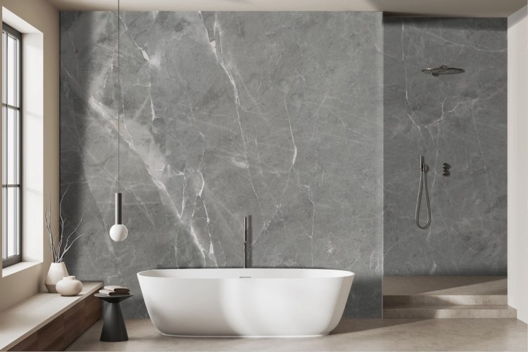 Grey marble effect wallpaper