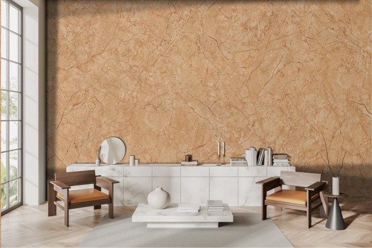 Ochre Marble Wallpaper