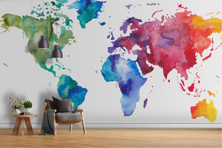 Colorful abstract modern world wallpaper