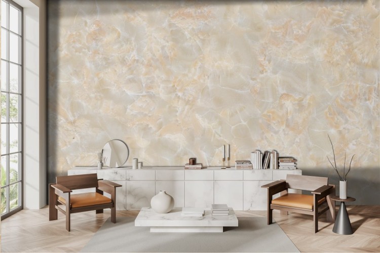 Abstract marble effect wallpaper in cream Havana