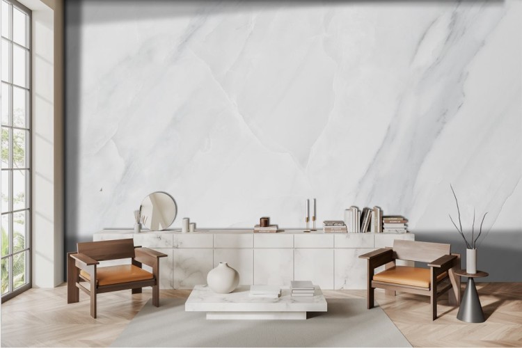 White marble effect wallpaper