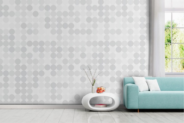 Geometric balls wallpaper on white background