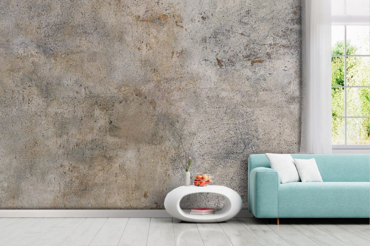 White and gold concrete surface wallpaper