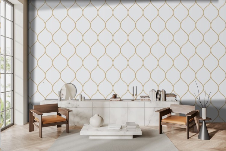 Geometric wallpaper gold circles