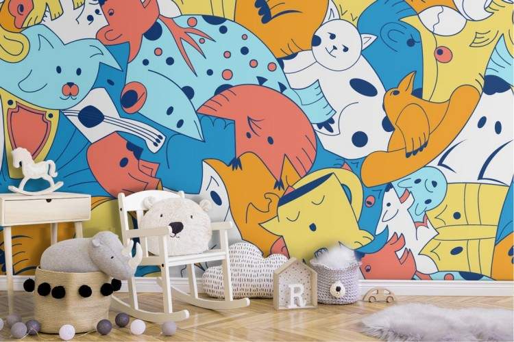 Children's Wallpaper Animals Birds Decorations and Patterns