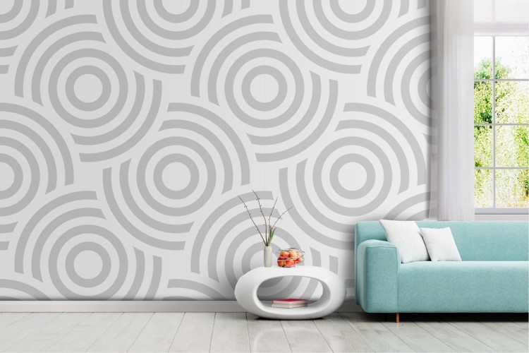 Geometric white circles wallpaper