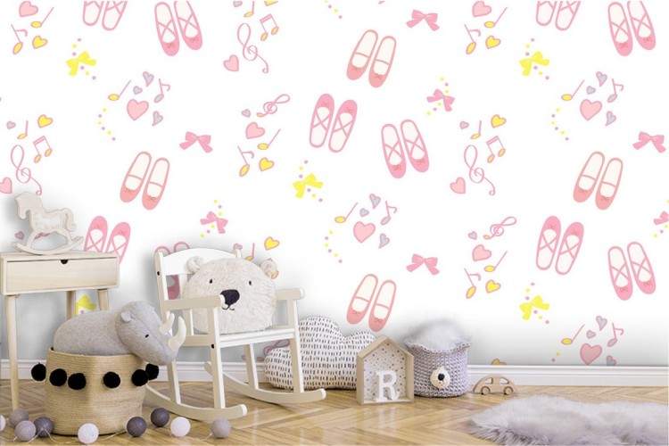 Ballerina slippers wallpaper decoration