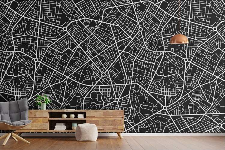 City map wallpaper with streets