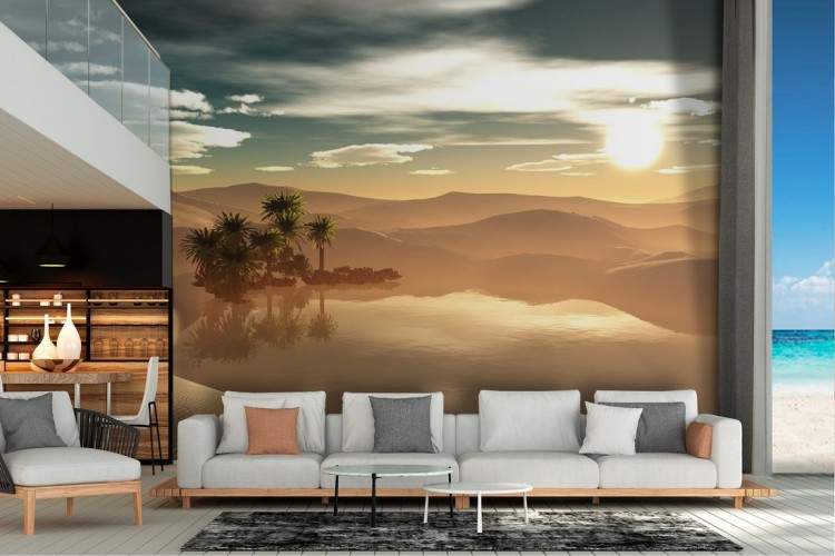 Wallpaper oasi deserto paesaggio