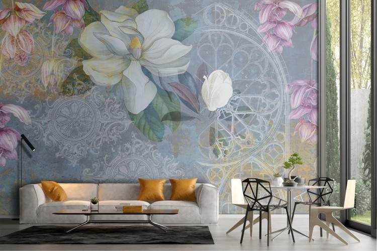 Wallpaper illustration abstract nature with geometric friezes