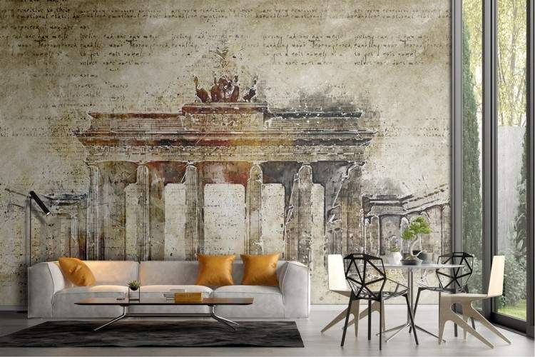 Classic Arch Vintage Painted Wallpaper