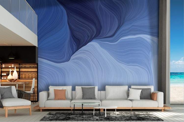 Abstract wave wallpaper in blue color