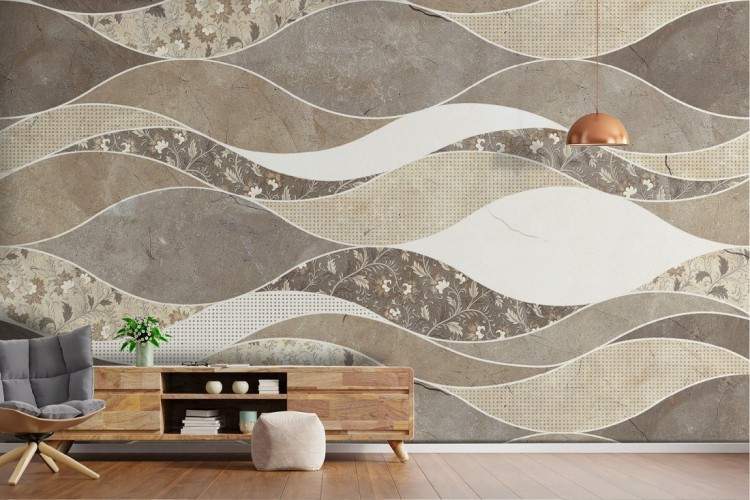 Wallpaper abstract lines and waves modern design