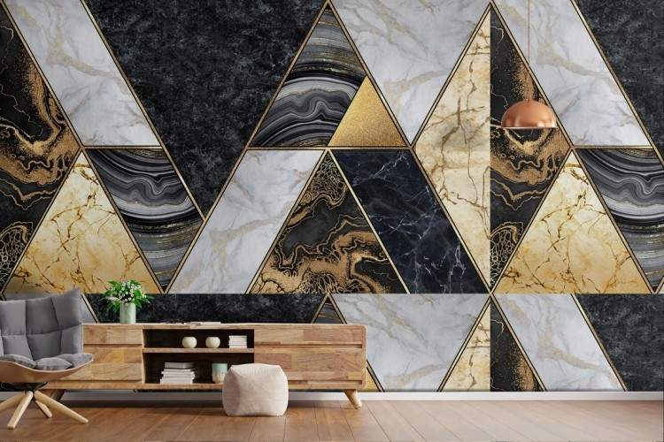 Wallpaper Design and Styles Surfaces and Textures Geometric Marble Tiles