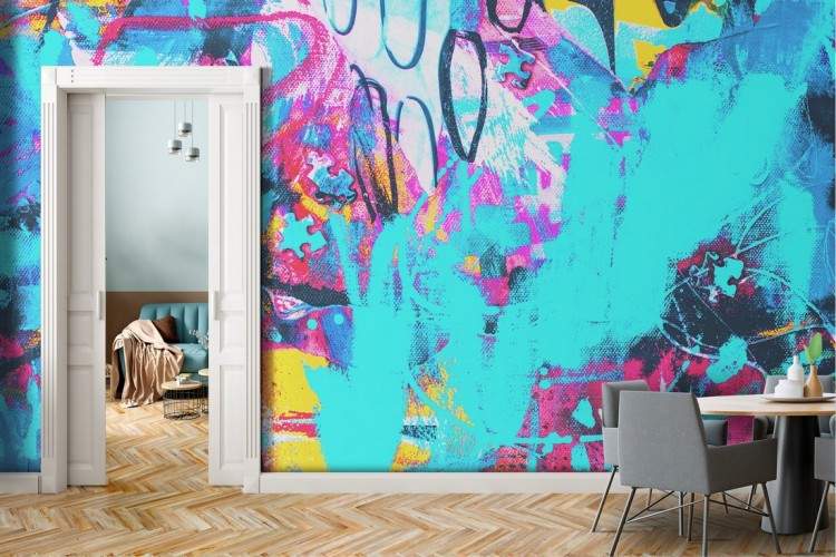 Graffiti wallpaper colorful street art modern design