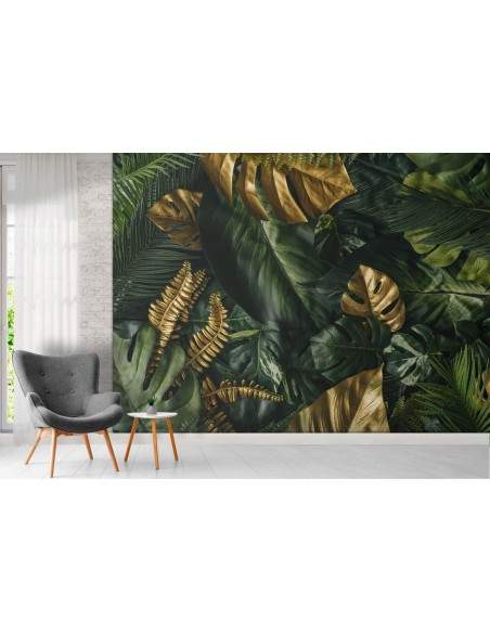 Carta Da Parati Frutti Tropicali Con Iscrizioni- Dimensione: 208x146 cm