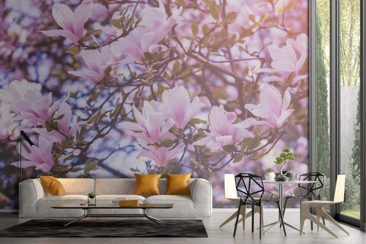 Flowering tree landscape wallpaper