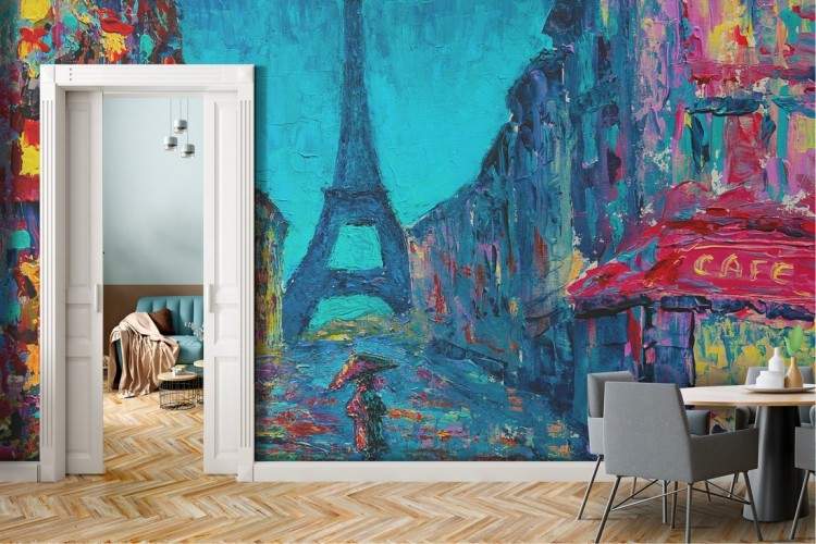 Painted Wallpaper City Paris