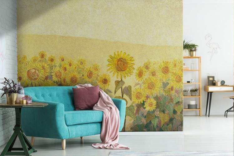 Sunflowers Wallpaper Vintage Art Nature Painting