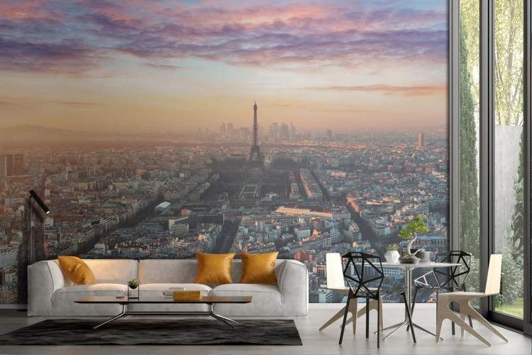 Paris panoramic city landscape wallpaper