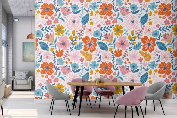 Wallpaper pattern fiori astratti natura.