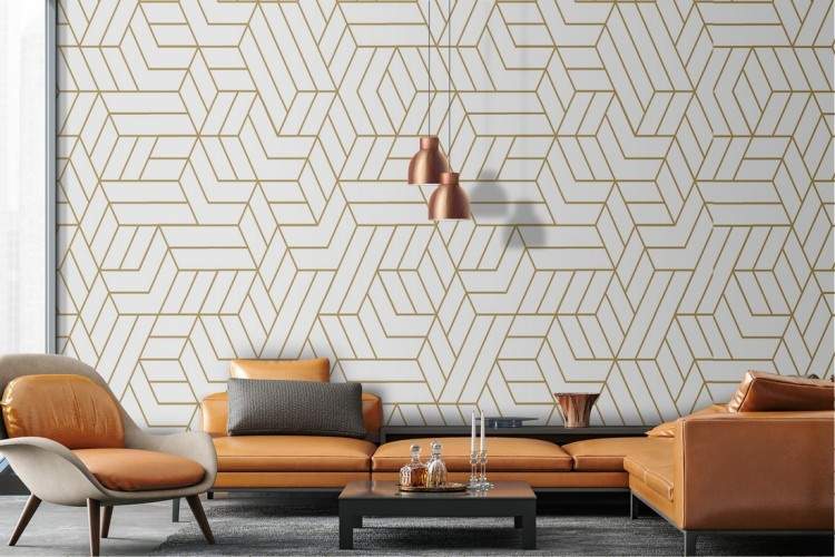 Geometric design wallpaper lines and shapes.