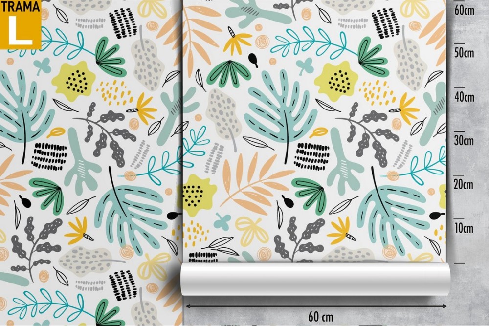 Carta da Parati pattern foglie natura tropicale.