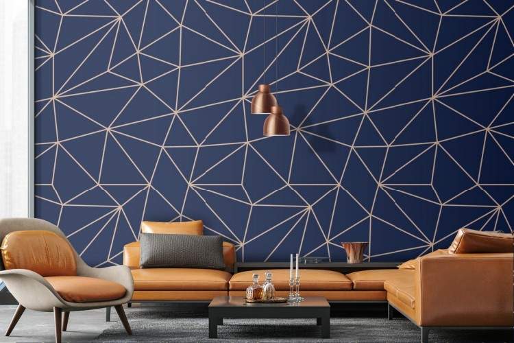 Geometric lines wallpaper decoration.