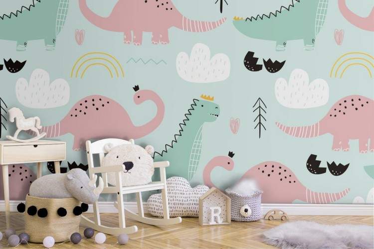 Dinosaur wallpaper for children.