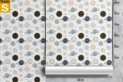 Carta da Parati Bambini Decorazioni e Pattern Spazio e Pianeti