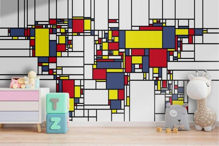 LEGO stylized world map wallpaper