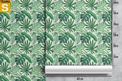 Carta da Parati Design e Stili Flora e Fauna Foglie Tropicale