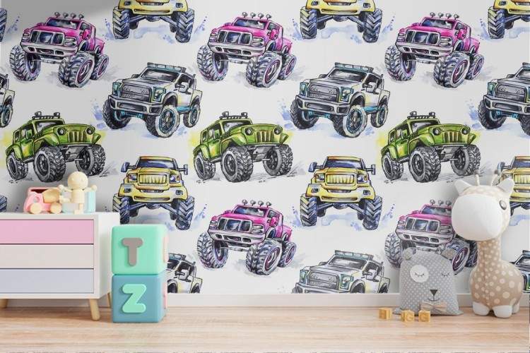 Children's wallpaper car decoration.