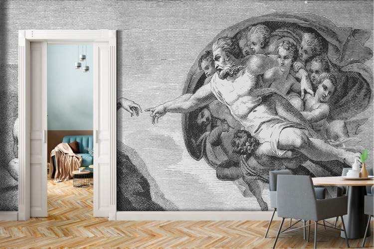 Wallpaper painted creation of man