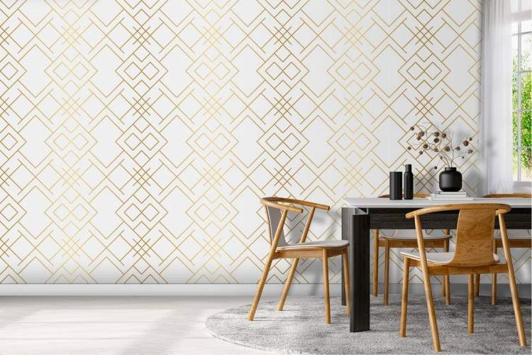 Geometric pattern wallpaper.