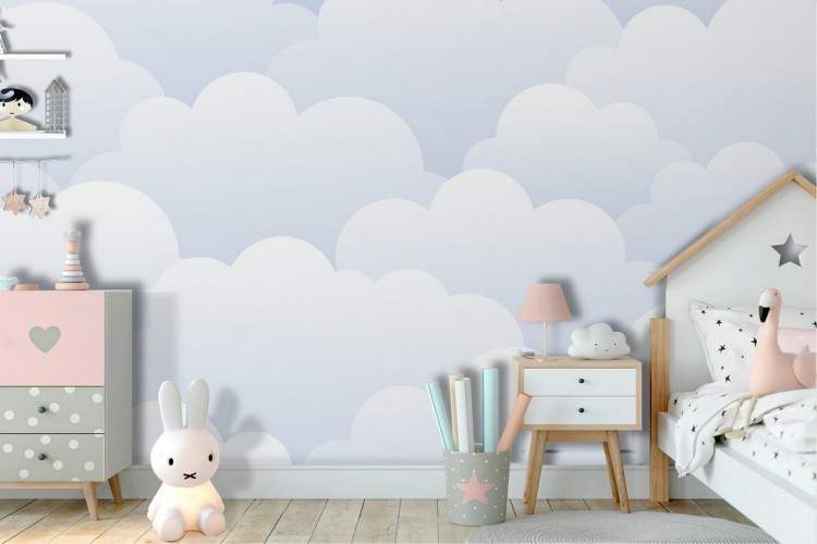 Wallpaper sky clouds children's bedrooms.