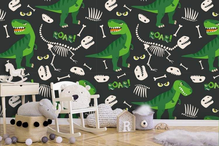 Dinosaur children's wallpaper decoration.