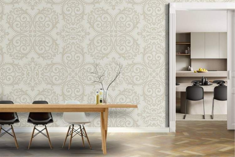 English vintage geometric wallpaper.