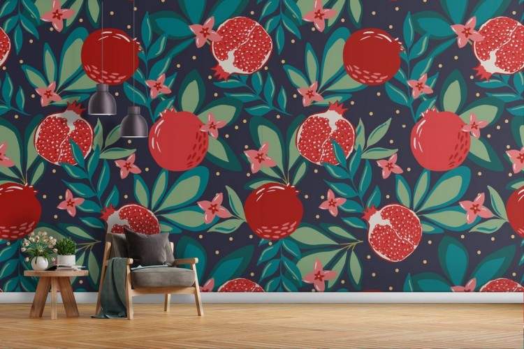 Wallpaper fruit grapefruits nature pattern.