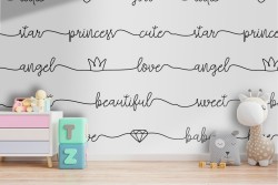 Wallpaper girl writings pattern.