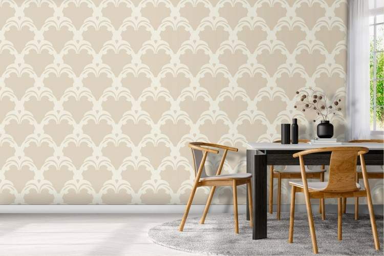 Damask pattern vintage wallpaper.